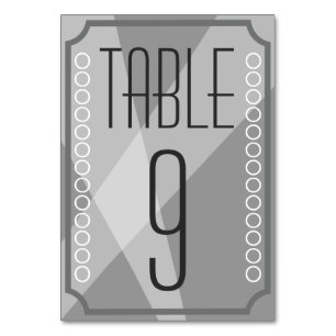 Oude Hollywood Style Table Number kaarten