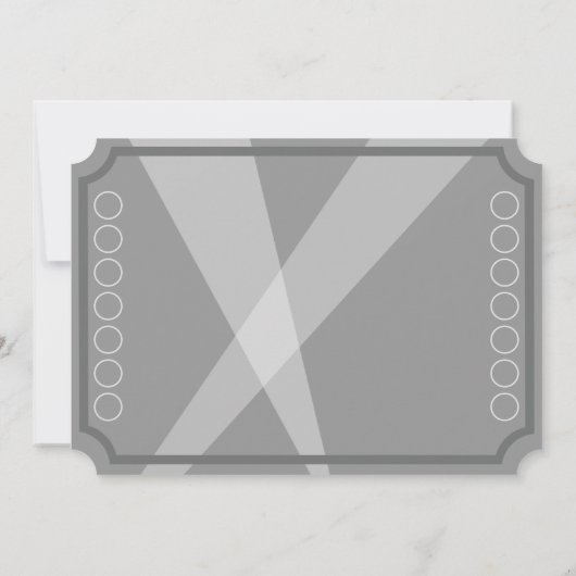 Oude Hollywood Ticket Stijl Uitnodiging (Achterkant)