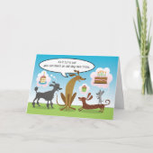 Oude Hond Humor Cupcake Verjaardagstaart Kaart (Voorkant)