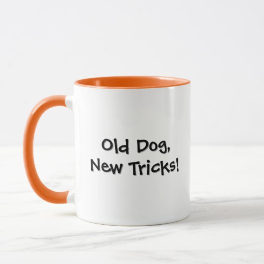Oude Hond Oranje Afwerking Koffie Mok (Links)