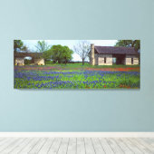 Oude Hond Run Cabin in Field of Wildflower Canvas Afdruk (Insitu (Houten vloer))