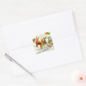 Oude honden glijden op ijs retouradreslabel vierkante sticker (Envelop)