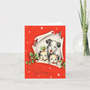 Oude Honden Trio Kerst Kaart