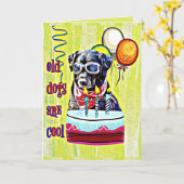 Oude honden zijn Cool Happy Birthday Kaart (Gele Bloem)
