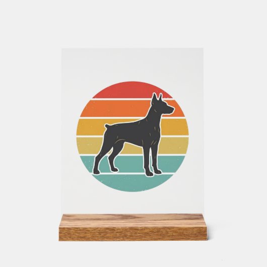 Oude honden zonsondergang Silhouet Vector ontwerp_ Acryl Bord (Voorkant)