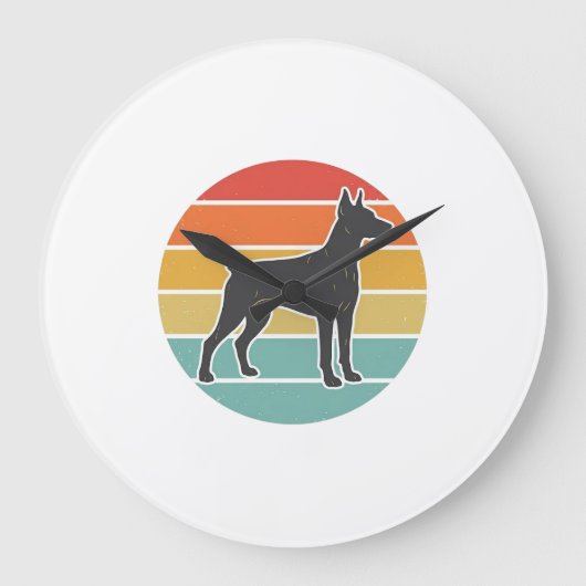 Oude honden zonsondergang Silhouet Vector ontwerp_ Grote Klok (Voorkant)