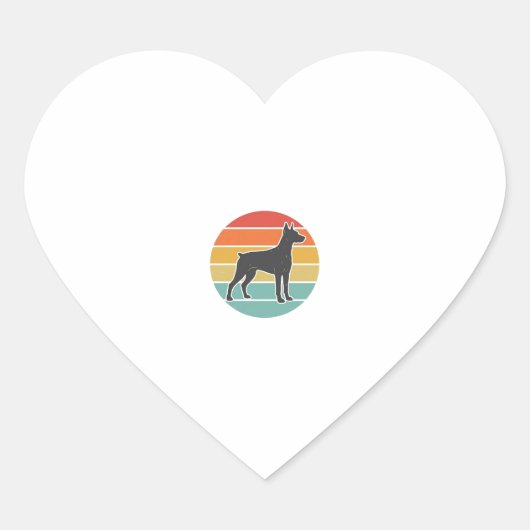 Oude honden zonsondergang Silhouet Vector ontwerp_ Hart Sticker (Voorkant)