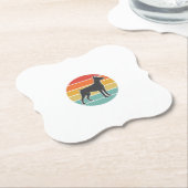 Oude honden zonsondergang Silhouet Vector ontwerp_ Kartonnen Onderzetters (Gekanteld)