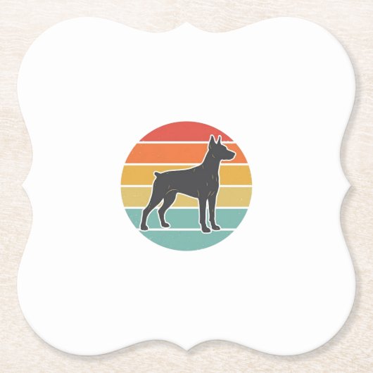 Oude honden zonsondergang Silhouet Vector ontwerp_ Kartonnen Onderzetters (Voorkant)