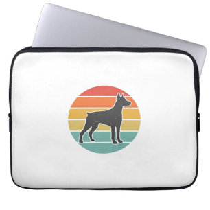 Oude honden zonsondergang Silhouet Vector ontwerp_ Laptop Sleeve