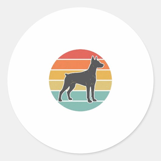 Oude honden zonsondergang Silhouet Vector ontwerp_ Ronde Sticker (Voorkant)