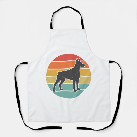 Oude honden zonsondergang Silhouet Vector ontwerp_ Schort (Voorkant)