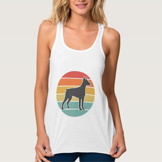 Oude honden zonsondergang Silhouet Vector ontwerp_ Tanktop (Voorkant)