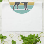 Oude honden zonsondergang Silhouet Vector ontwerp_ Theedoek (Gevouwen)