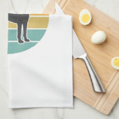 Oude honden zonsondergang Silhouet Vector ontwerp_ Theedoek (Quarter Fold)