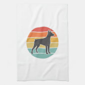 Oude honden zonsondergang Silhouet Vector ontwerp_ Theedoek (Verticaal)