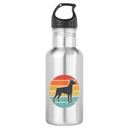 Oude honden zonsondergang silhouet vector ontwerp_ waterfles  (Voorkant)