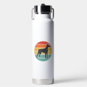 Oude honden zonsondergang Silhouet Vector ontwerp_ Waterfles (Voorkant)