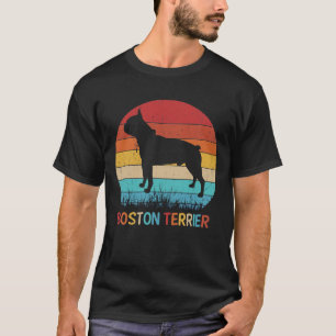 Oude hondenliefhebber silhouet Boston Terrier T-shirt