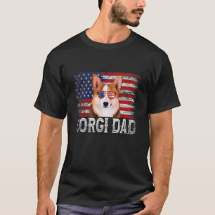 Oude Hondenpapa Retro Corgi Vader Vaderdag T-shirt