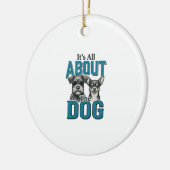 Oude hondliefhebber citaat vector ontwerp_1 keramisch ornament (Links)