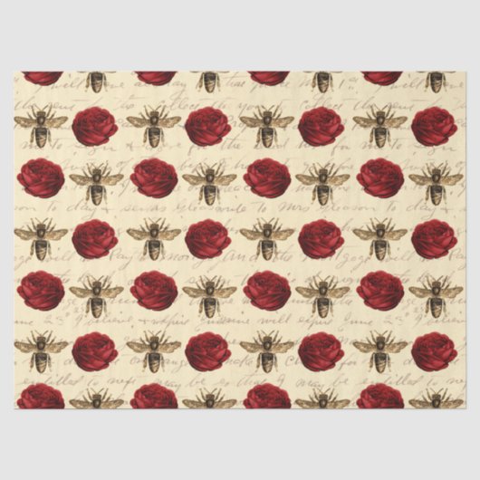 Oude Honey Bee Serie Ontwerp 6 Tissuepapier (Voorkant)