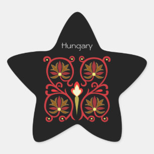 Oude Hongaarse bloempatroon Ster Sticker