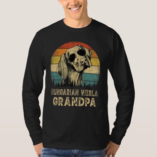 Oude Hongaarse Vizsla Opa Hond Vaderdag T-shirt (Voorkant)