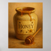 Oude Honingpotposter | Rustieke Boerderij Kunst Poster (Voorkant)