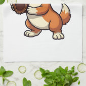 Oude Honkbal Corgi Hond Vangende Cartoon Vector Theedoek (Gevouwen)