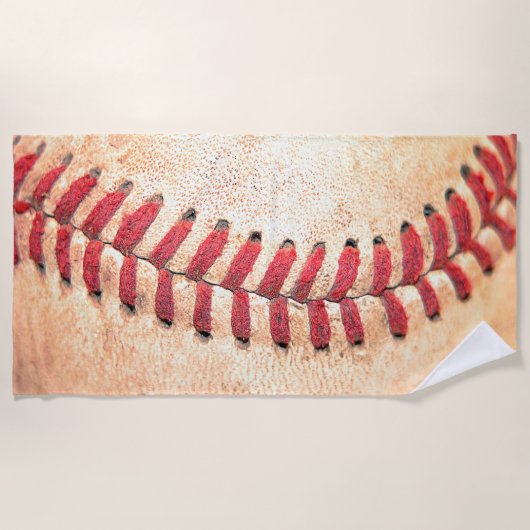 Oude  honkbal Rood Stitching Strandlaken (Voorkant)