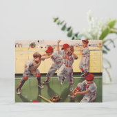 Oude honkbal sportteam, jongens ravotten (Staand voorkant)