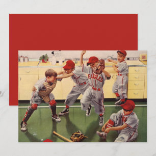 Oude honkbal sportteam, jongens ravotten