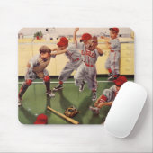 Oude honkbal sportteam, jongens ravotten muismat (Met muis)