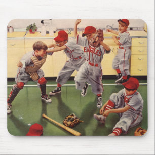 Oude honkbal sportteam, jongens ravotten muismat