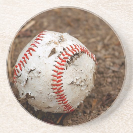 oude honkbal zandsteen onderzetter (Voorkant)