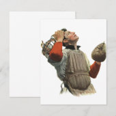 Oude Honkbalspeler, Catcher Kijkt Omhoog (Voorkant / Achterkant)