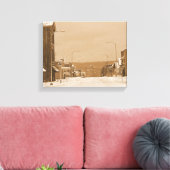 Oude hoofdstraat op het sneeuwcanvas canvas afdruk (Insitu (Woonkamer))