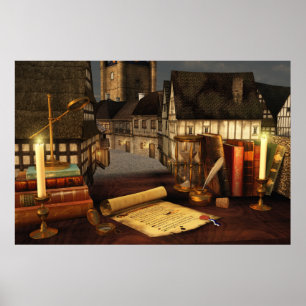 Oude horizons afdrukken poster