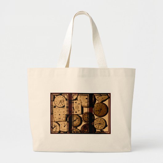 Oude Horloge Triptiek Grote Tote Bag (Voorkant)
