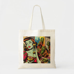 Oude Horror Zombie Strips Tote Bag