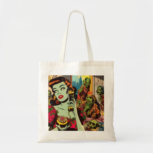 Oude Horror Zombie Strips Tote Bag (Voorkant)