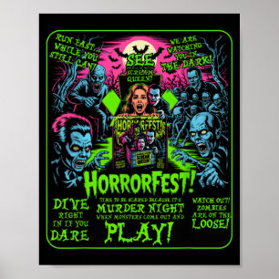 Oude Horrorfest-poster Halloween-film Oude Tijd Poster