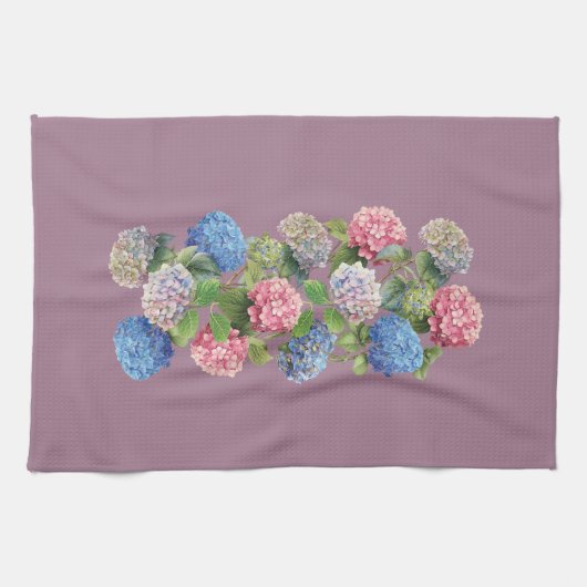 Oude Hortensia Bloemen Theedoek (Horizontaal)