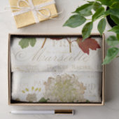 Oude Hortensia Botanische Franse Tekst Decoupage Tissuepapier (Geschenk)