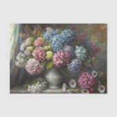 Oude Hortensia Roos Boeket Decoupage Tissuepapier (Voorkant)