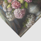 Oude Hortensia Roos Boeket Decoupage Tissuepapier (Detail)