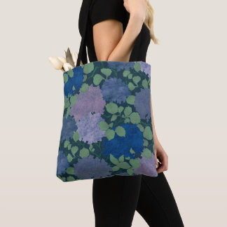 Oude Hortensia Tuin Marineblauw Groen Lavendel Tote Bag