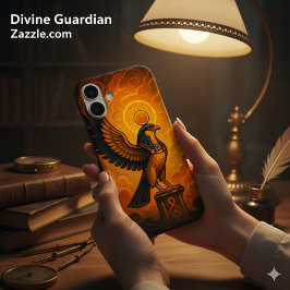 Oude Horus Goddelijke Zon Falcon Ember iPhone 16 Plus Hoesje