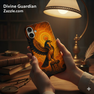 Oude Horus Goddelijke Zon Falcon Ember iPhone 16 Plus Hoesje